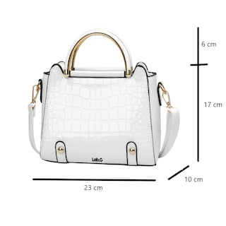 Foto 5 | Bolsa Bandolera Lab.g Mujer Moda Cartera Crossbody Tote Hombro Blanco