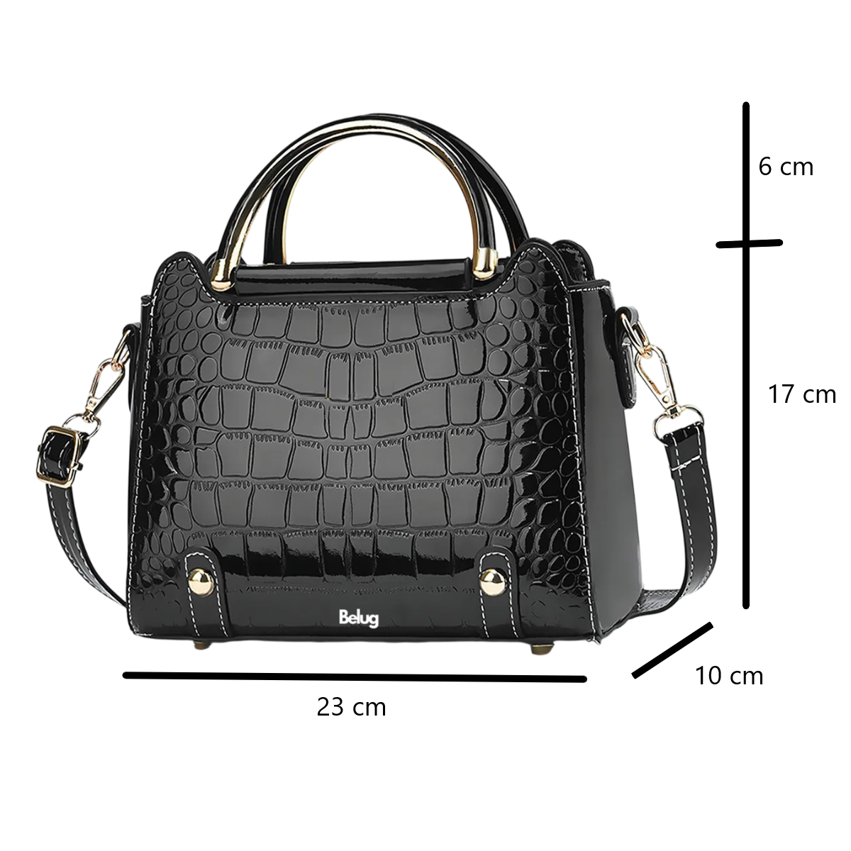 Foto 6 pulgar | Bolsa Bandolera Belug Mujer Moda Cartera Crossbody Tote Hombro Negro