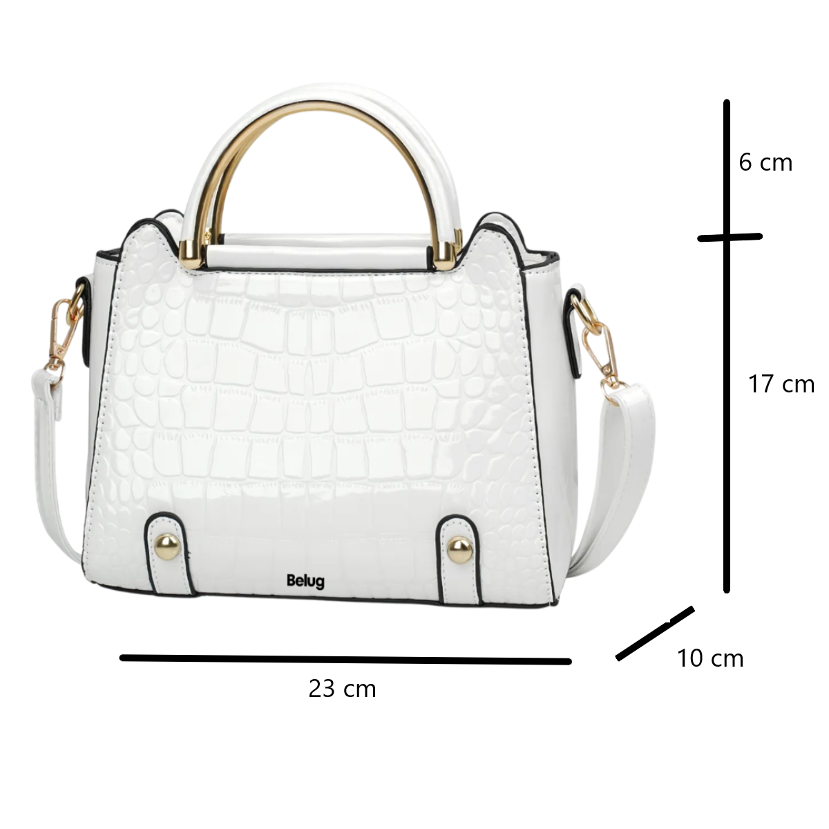 Foto 5 pulgar | Bolsa Bandolera Belug Mujer Moda Cartera Crossbody Tote Hombro Blanco
