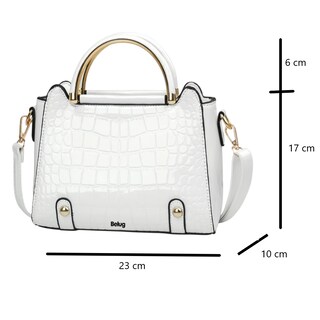 Foto 4 | Bolsa Bandolera Belug Mujer Moda Cartera Crossbody Tote Hombro Blanco