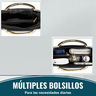 Foto 4 | Bolsa Bandolera Lab.g Mujer Moda Cartera Crossbody Tote Hombro Negro
