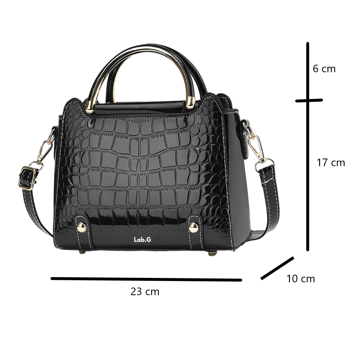 Foto 6 pulgar | Bolsa Bandolera Lab.g Mujer Moda Cartera Crossbody Tote Hombro Negro