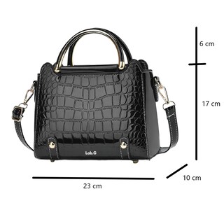Foto 5 | Bolsa Bandolera Lab.g Mujer Moda Cartera Crossbody Tote Hombro Negro