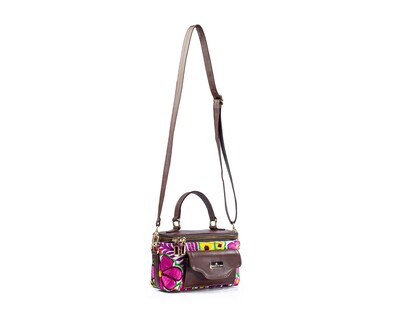 Foto 7 | Bolso Crossbody A Ángelozano De Piel Vacuna Con Telar Artesanal, Color Café, Modelo Tania