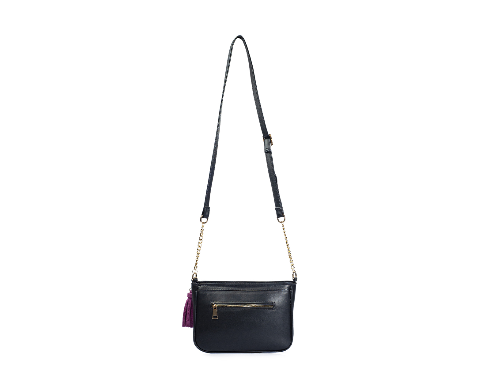 Foto 3 pulgar | Bolso Crossbody  A Ángelozano De Piel Vacuna Con Telar De Zinancantán, Color Negro, Modelo Eva
