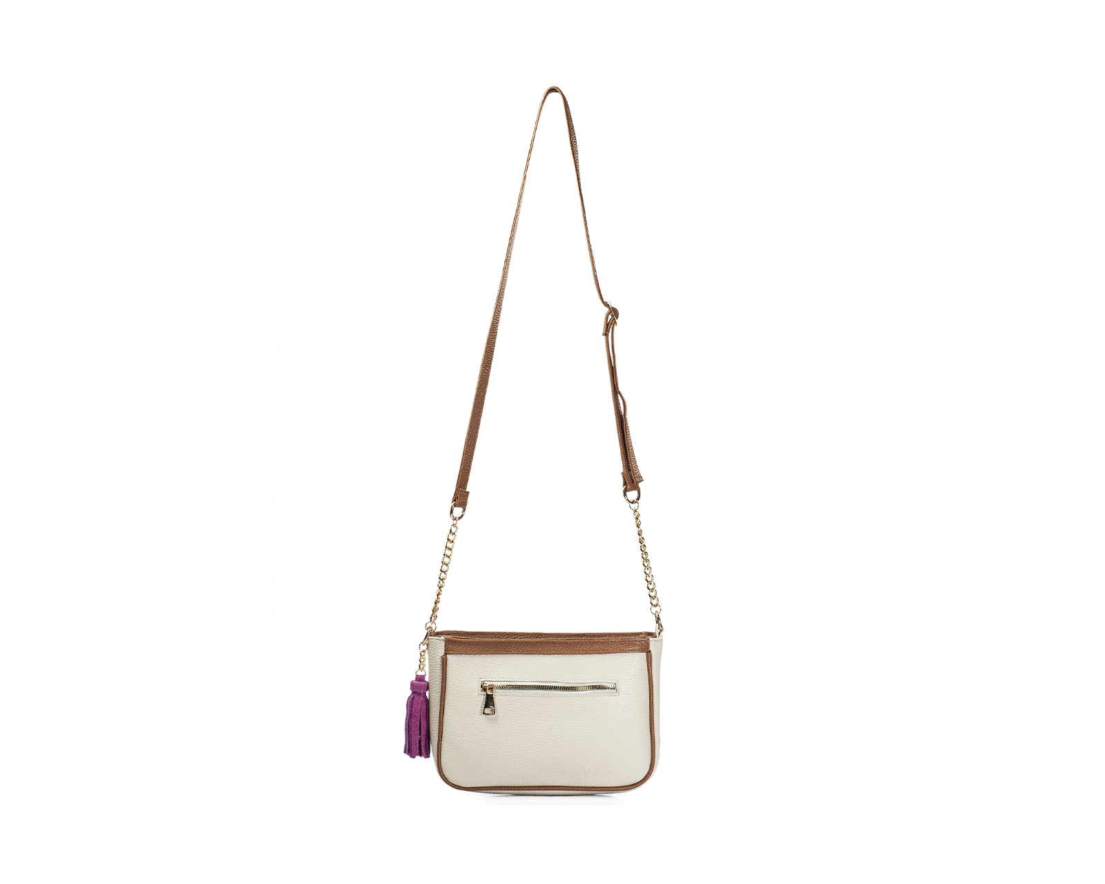 Foto 4 pulgar | Bolso Crossbody  A Ángelozano De Piel Vacuna Con Telar Artesanal, Color Hueso, Modelo Eva