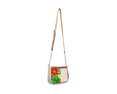 Foto 4 | Bolso Crossbody A Ángelozano De Piel Vacuna Con Telar Artesanal, Color Hueso, Modelo Eva
