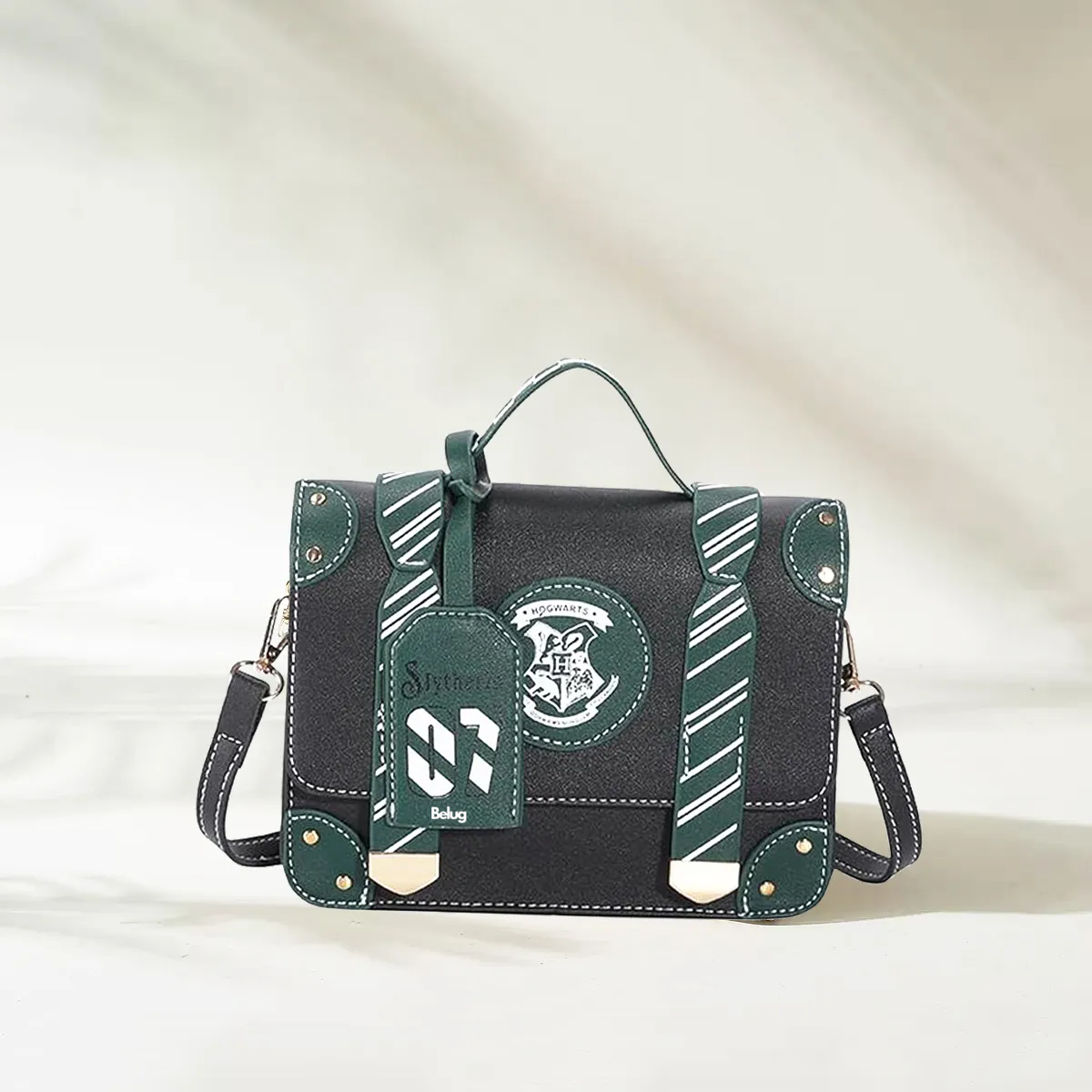 Foto 4 pulgar | Color Sólido Letras Mano Bolso De Para Mujer Bandolera Moda Negro Verde