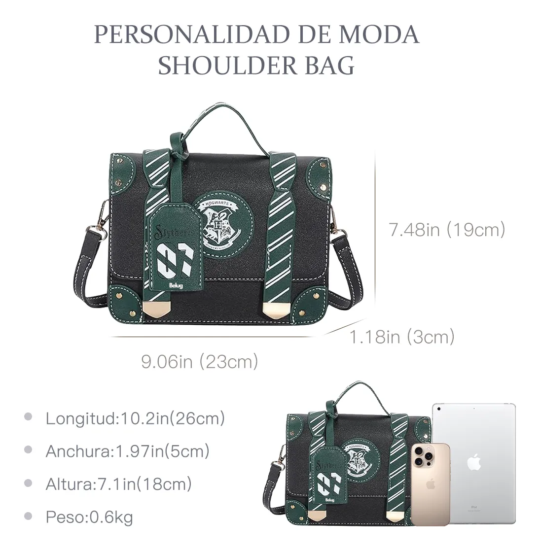 Foto 5 pulgar | Color Sólido Letras Mano Bolso De Para Mujer Bandolera Moda Negro Verde