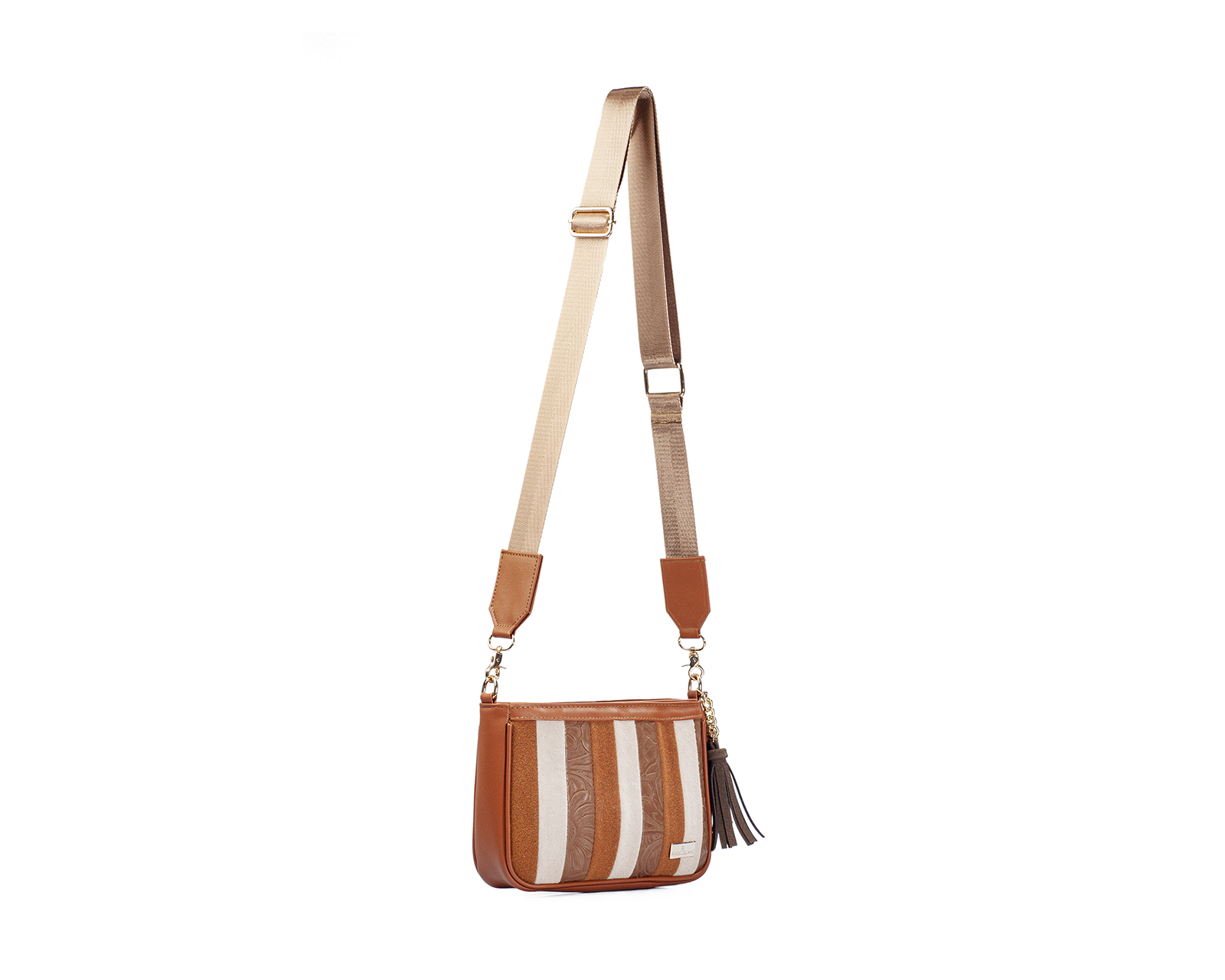 Foto 7 pulgar | Bolso Crossbody A Ángelozano De Piel Vegana, Color Camel, Modelo Eva