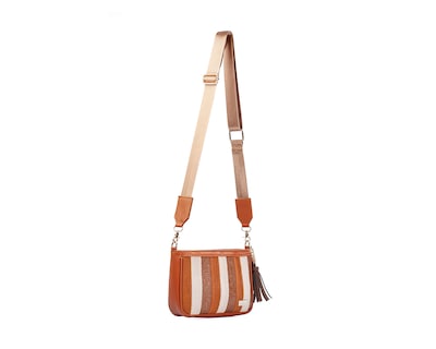Foto 6 | Bolso Crossbody A Ángelozano De Piel Vegana, Color Camel, Modelo Eva