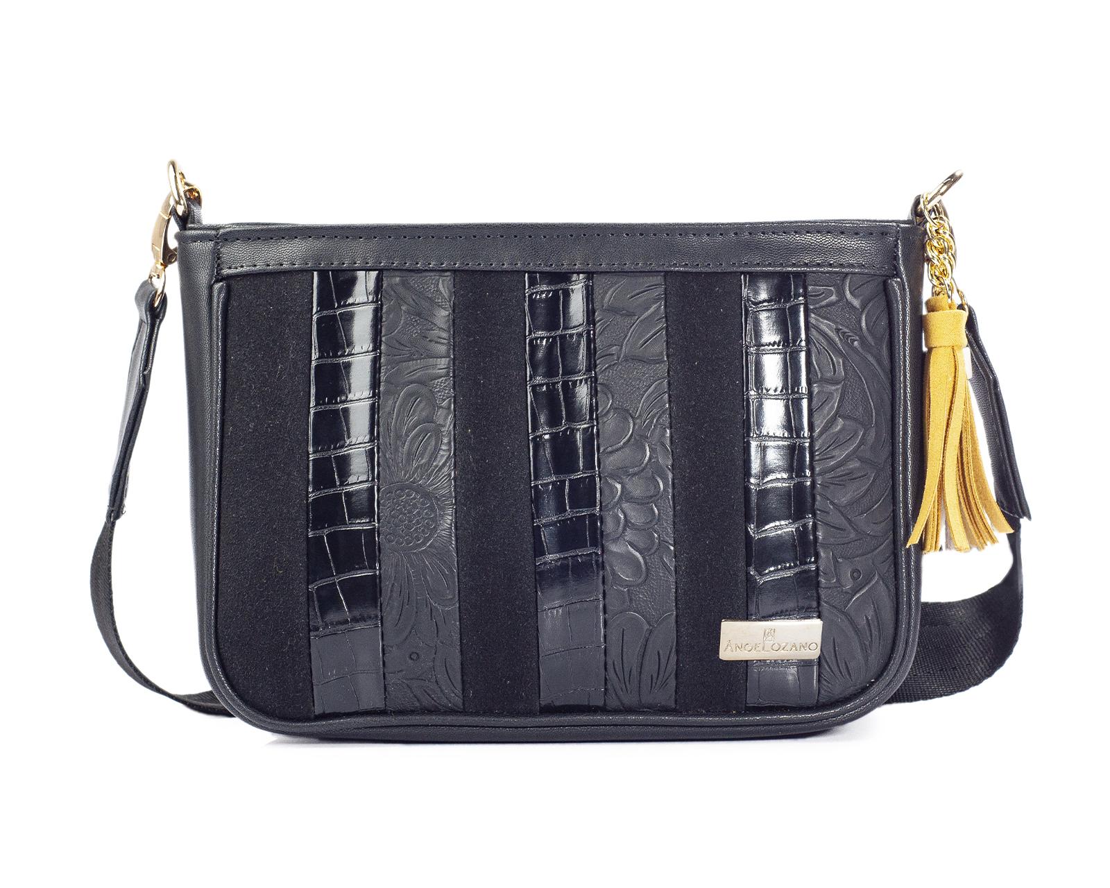 Foto 1 | Bolso Crossbody A Ángelozano De Piel Vegana, Color Camel, Modelo Eva