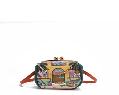 Foto 1 | Monedero Crossbody C/kiss Lock Nicole Lee Print Sunsand