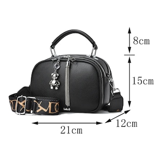 Foto 2 | Bolso De Mujer De Varios Pisos Piel Lab.g, Negro