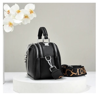 Foto 4 | Bolso De Mujer De Varios Pisos Piel Lab.g, Negro