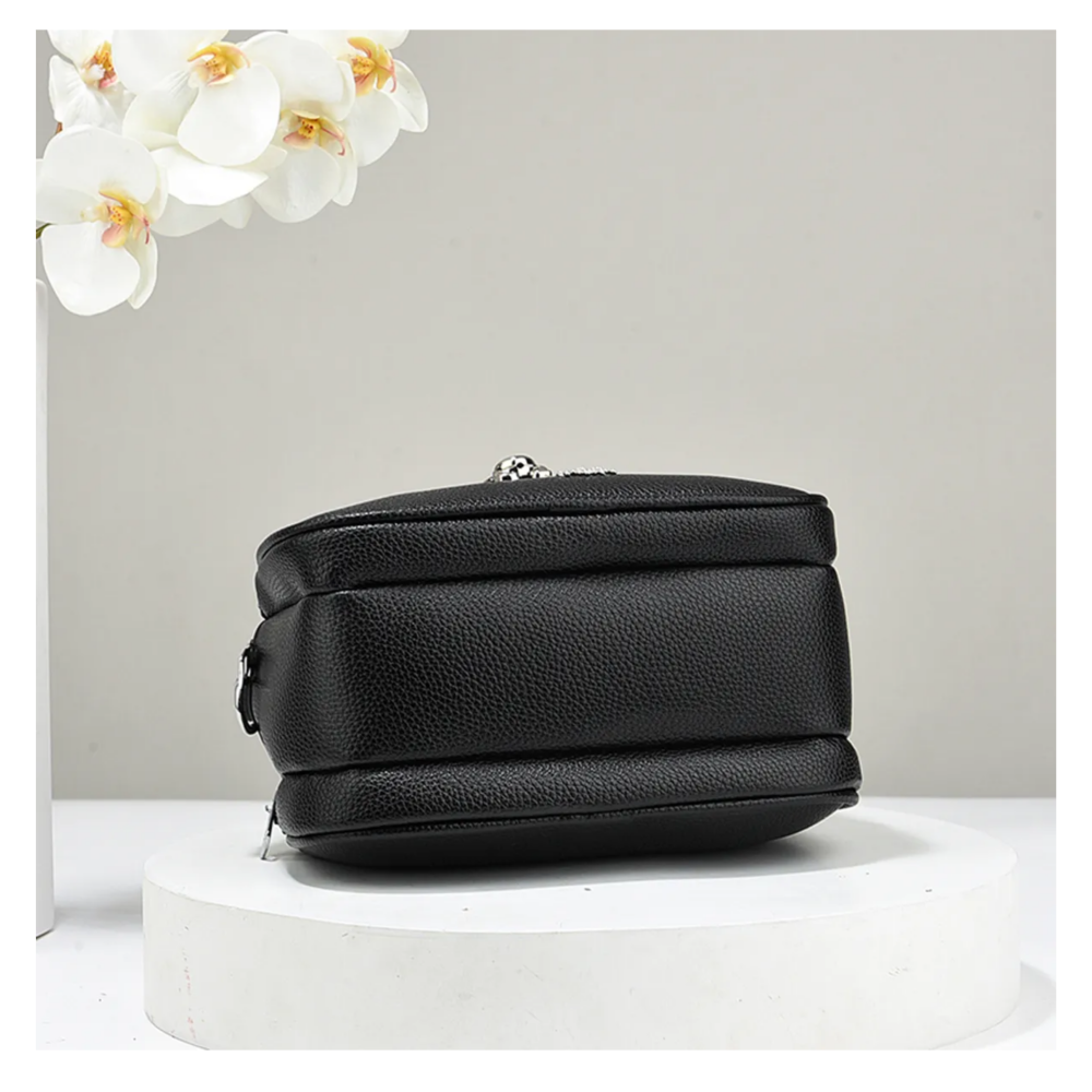 Foto 5 | Bolso De Mujer De Varios Pisos Piel Lab.g,  Negro