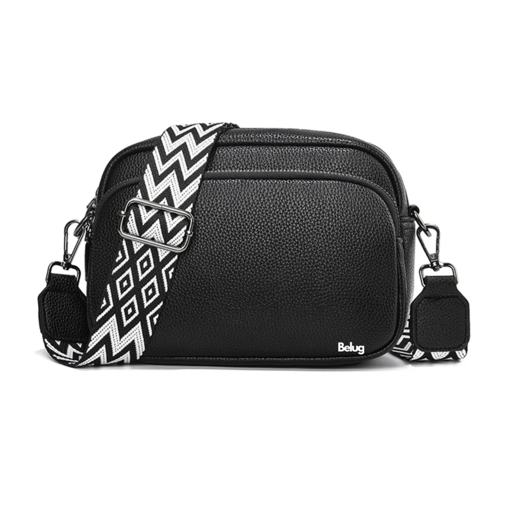 Foto 2 pulgar | Bolso De Moda De Piel Blanda Y Correas Belug, Negro
