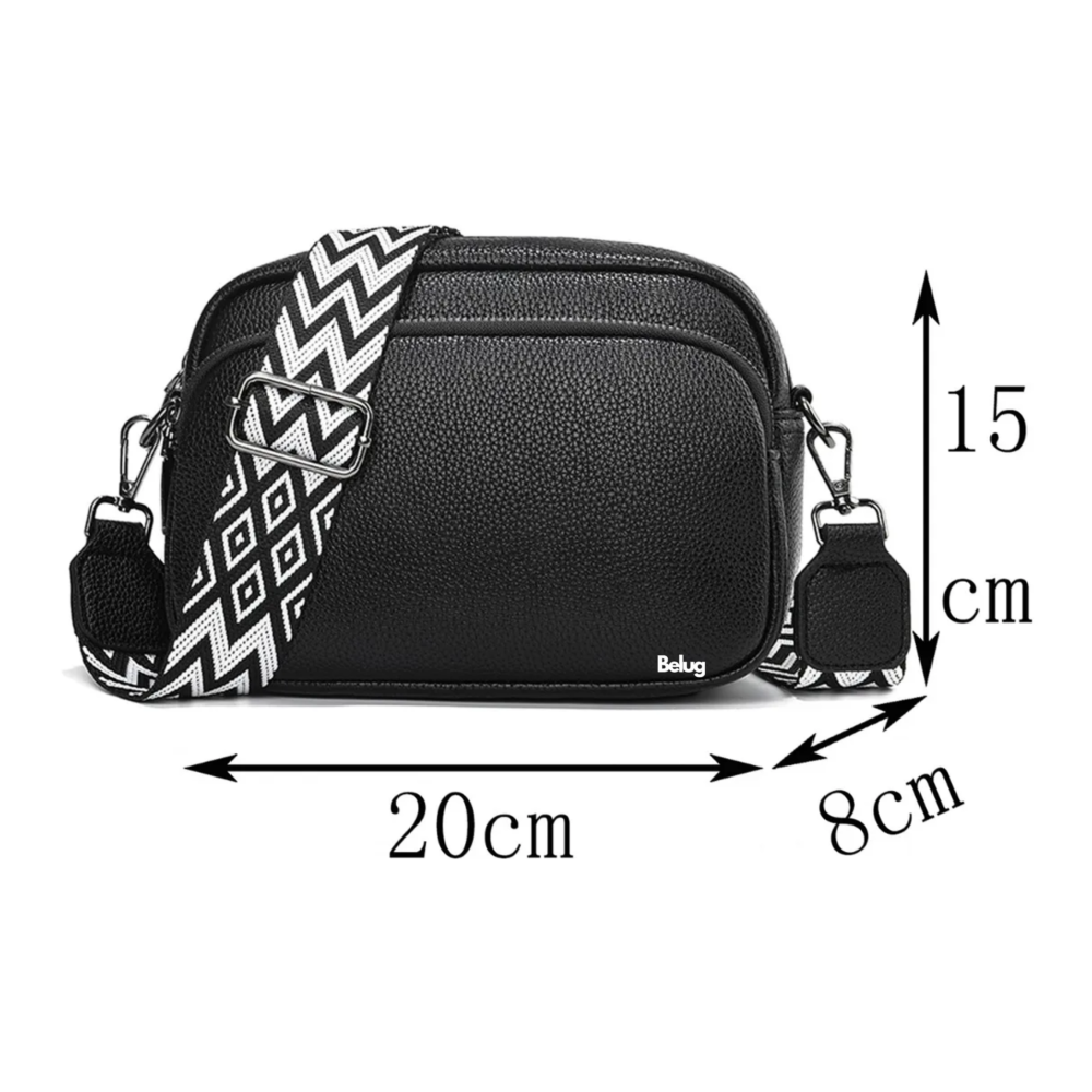 Foto 3 pulgar | Bolso De Moda De Piel Blanda Y Correas Belug, Negro