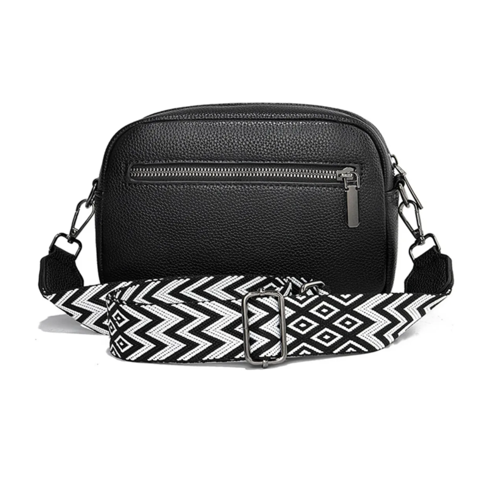 Foto 4 pulgar | Bolso De Moda De Piel Blanda Y Correas Belug, Negro