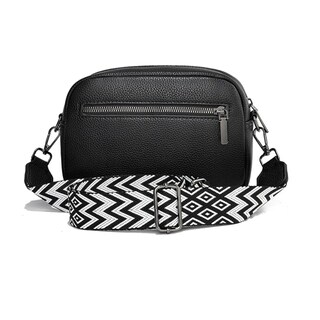 Foto 3 | Bolso De Moda De Piel Blanda Y Correas Belug, Negro