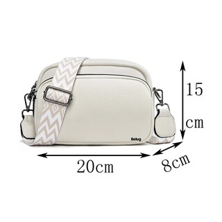 Foto 2 | Bolso De Moda De Piel Blanda Y Correas Belug Blanco