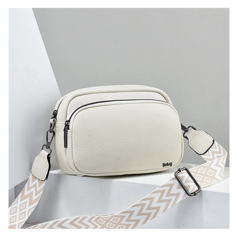 Foto 3 | Bolso De Moda De Piel Blanda Y Correas Belug  Blanco