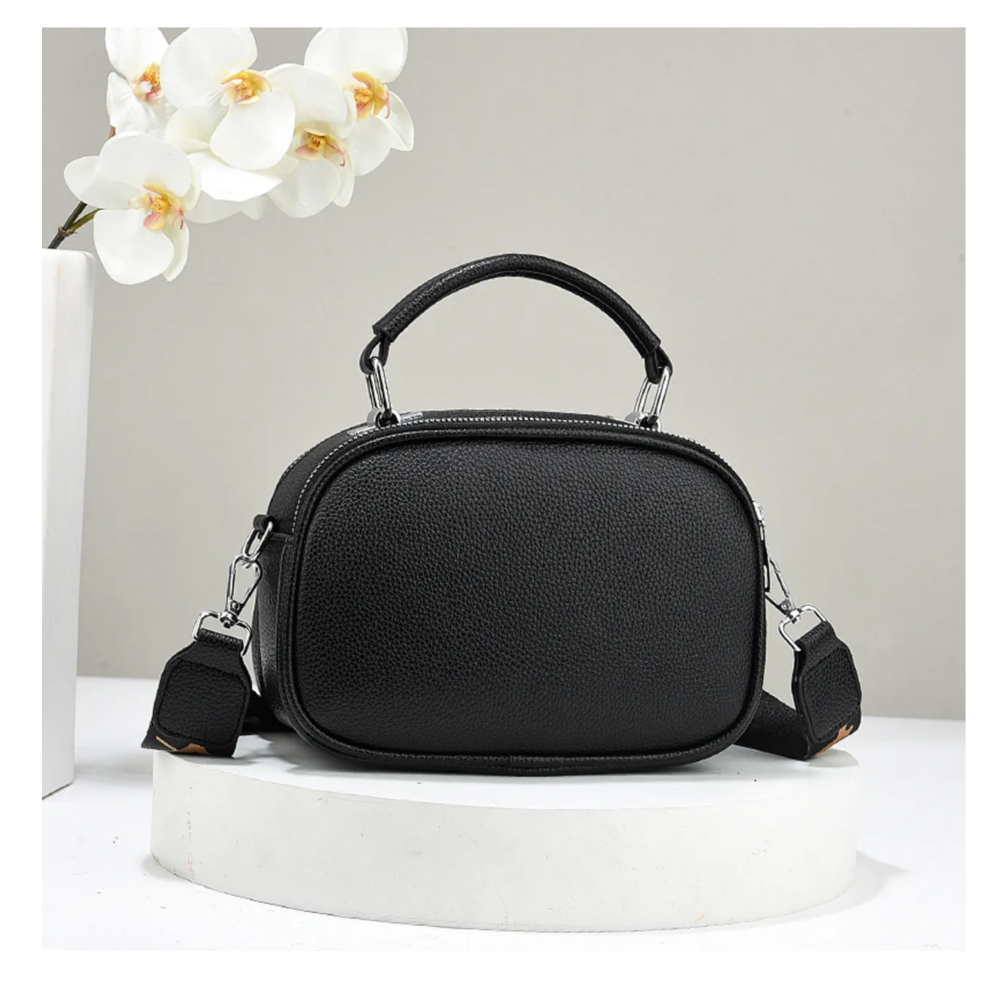 Foto 5 pulgar | Bolso De Mujer De Varios Pisos Piel Belug,  Negro