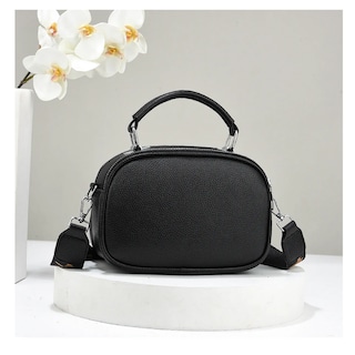 Foto 4 | Bolso De Mujer De Varios Pisos Piel Belug, Negro