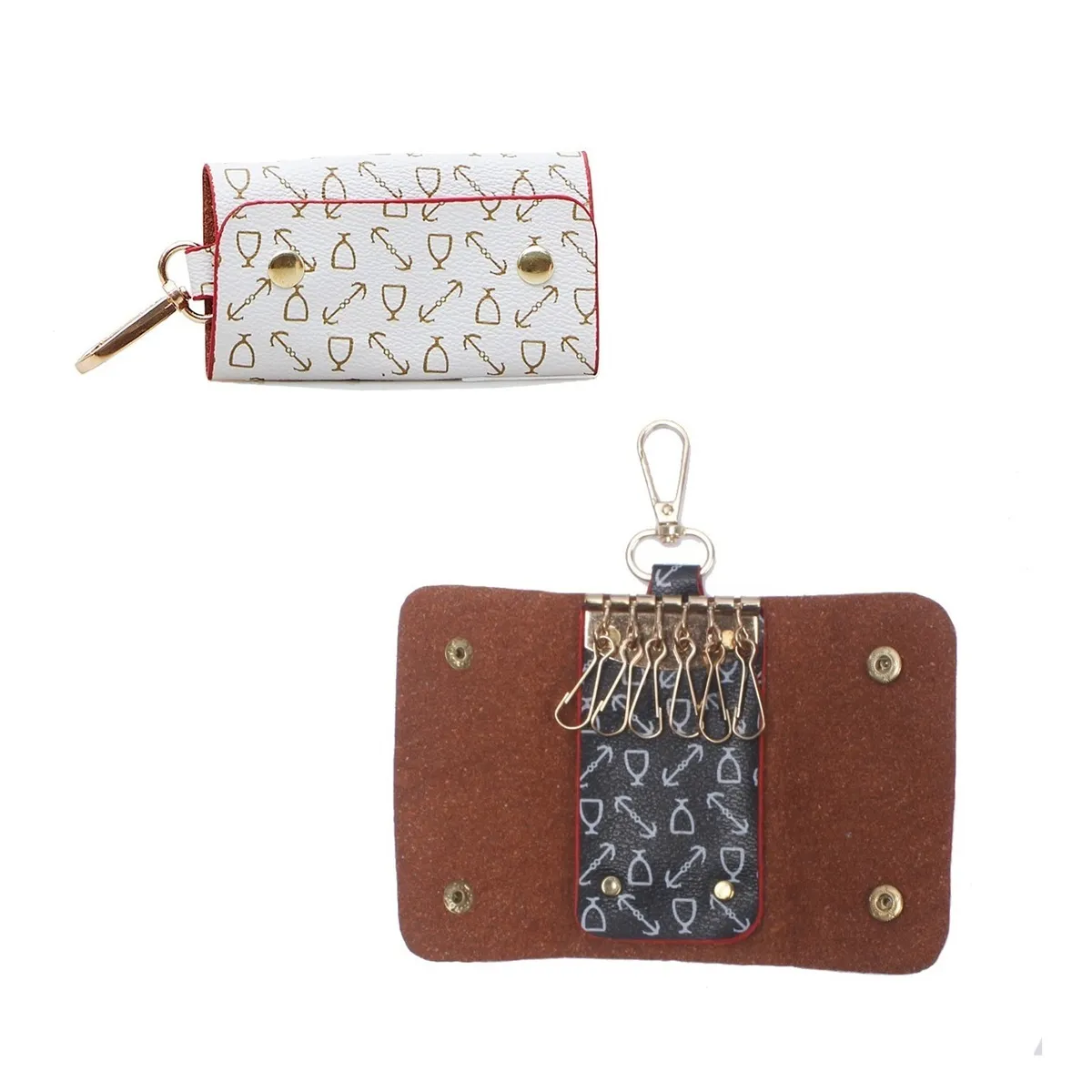 Foto 6 pulgar | Set 6 Bolsas Mujer Cartera Estampada Moda Dama Cosmetiquera Marron