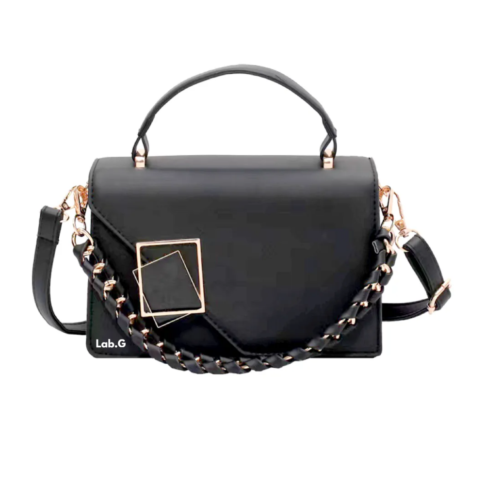 Foto 1 | Bolsa De Hombro Cuero Pu Crossbody Versátil Moda Cadena  Lab.g, Negro