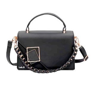 Foto 1 | Bolsa De Hombro Cuero Pu Crossbody Versátil Moda Cadena Lab.g, Negro