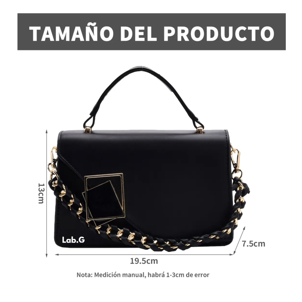 Foto 5 pulgar | Bolsa De Hombro Cuero Pu Crossbody Versátil Moda Cadena  Lab.g, Negro