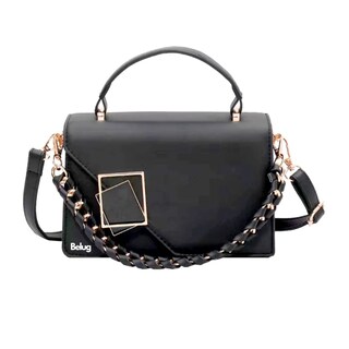 Foto 1 | Bolsa De Hombro Cuero Pu Crossbody Versátil Moda Cadena Belug, Negro