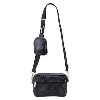 Foto 1 | Mariconera Unisex Negro Piel Petatillo Piel Sidney Nueva Imagen