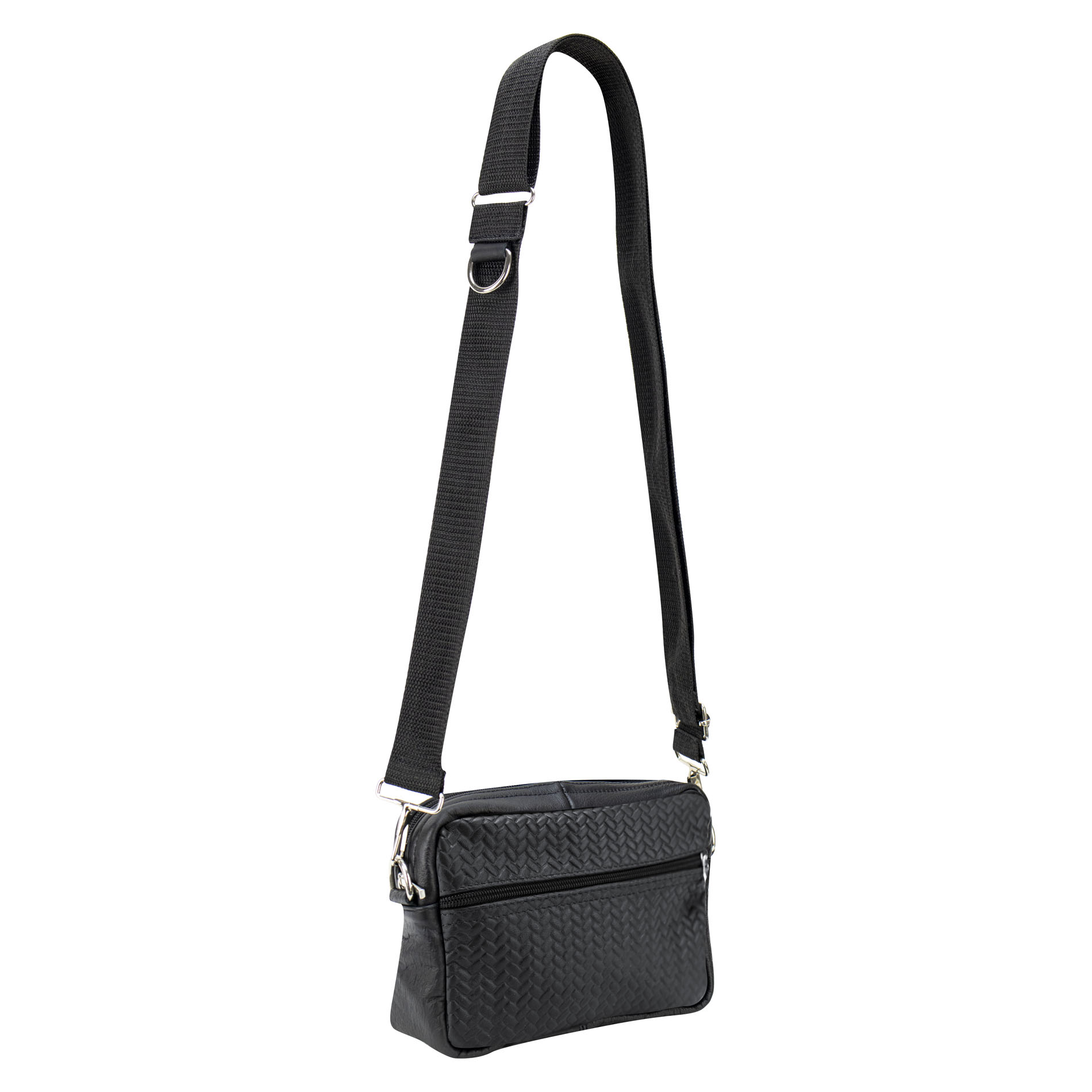 Foto 3 pulgar | Mariconera Unisex Negro Piel Petatillo Piel Sidney Nueva Imagen