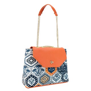 Foto 2 | Mariconera Para Dama Naranja Yute Poligono Textil/sintetico Briana Nueva Imagen