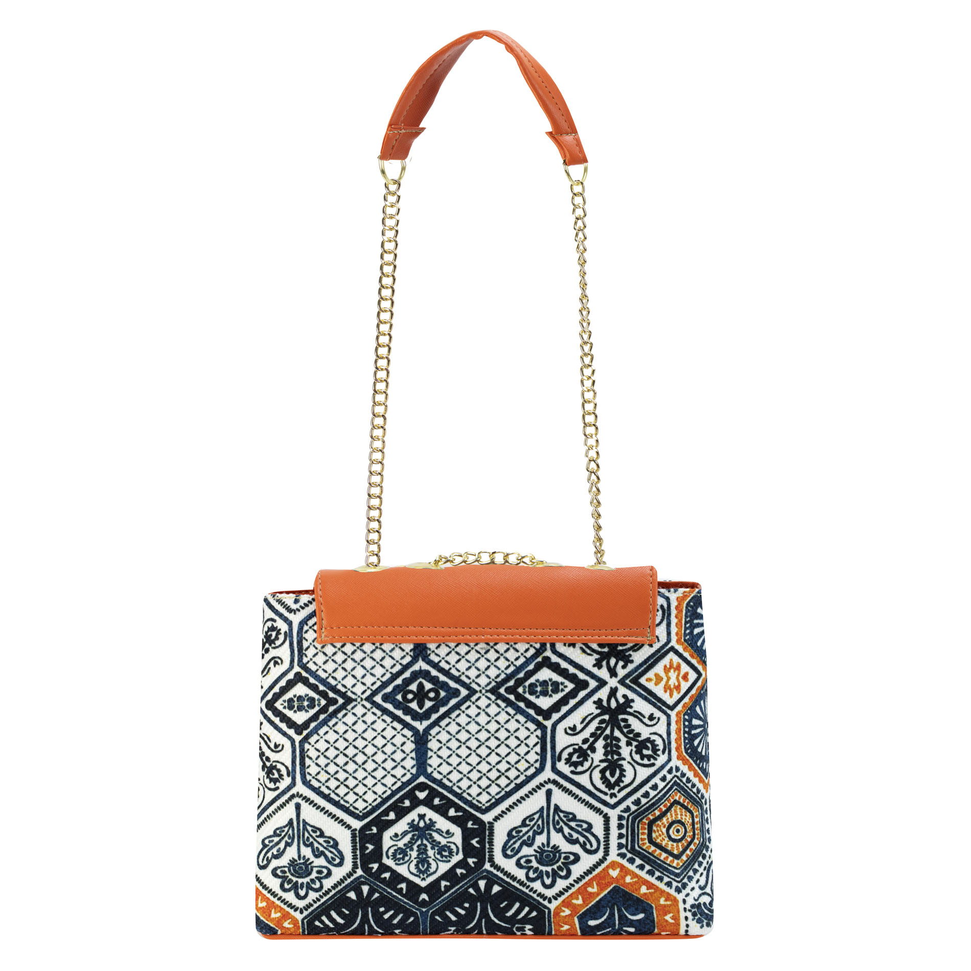 Foto 3 | Mariconera Para Dama Naranja Yute Poligono Textil/sintetico Briana Nueva Imagen