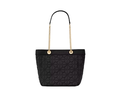 Foto 3 | Bolsa Kate Spade Flower Quilted Fabric Medium Tote Kk156 Color Negro