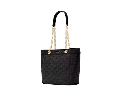 Foto 4 | Bolsa Kate Spade Flower Quilted Fabric Medium Tote Kk156 Color Negro