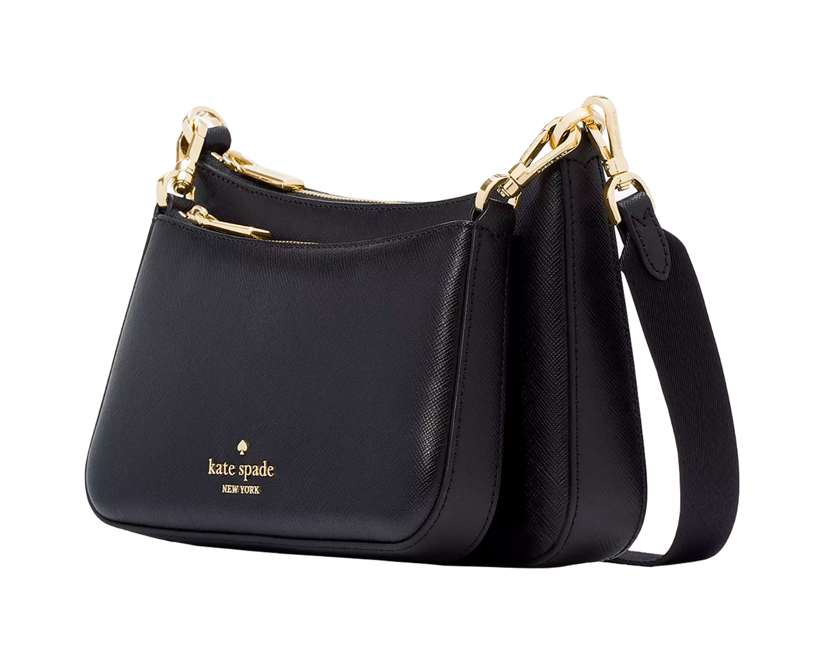 Foto 3 pulgar | Bolsa Kate Spade Duet Saffiano Leather Small Crossbody Kh757 Color Negro