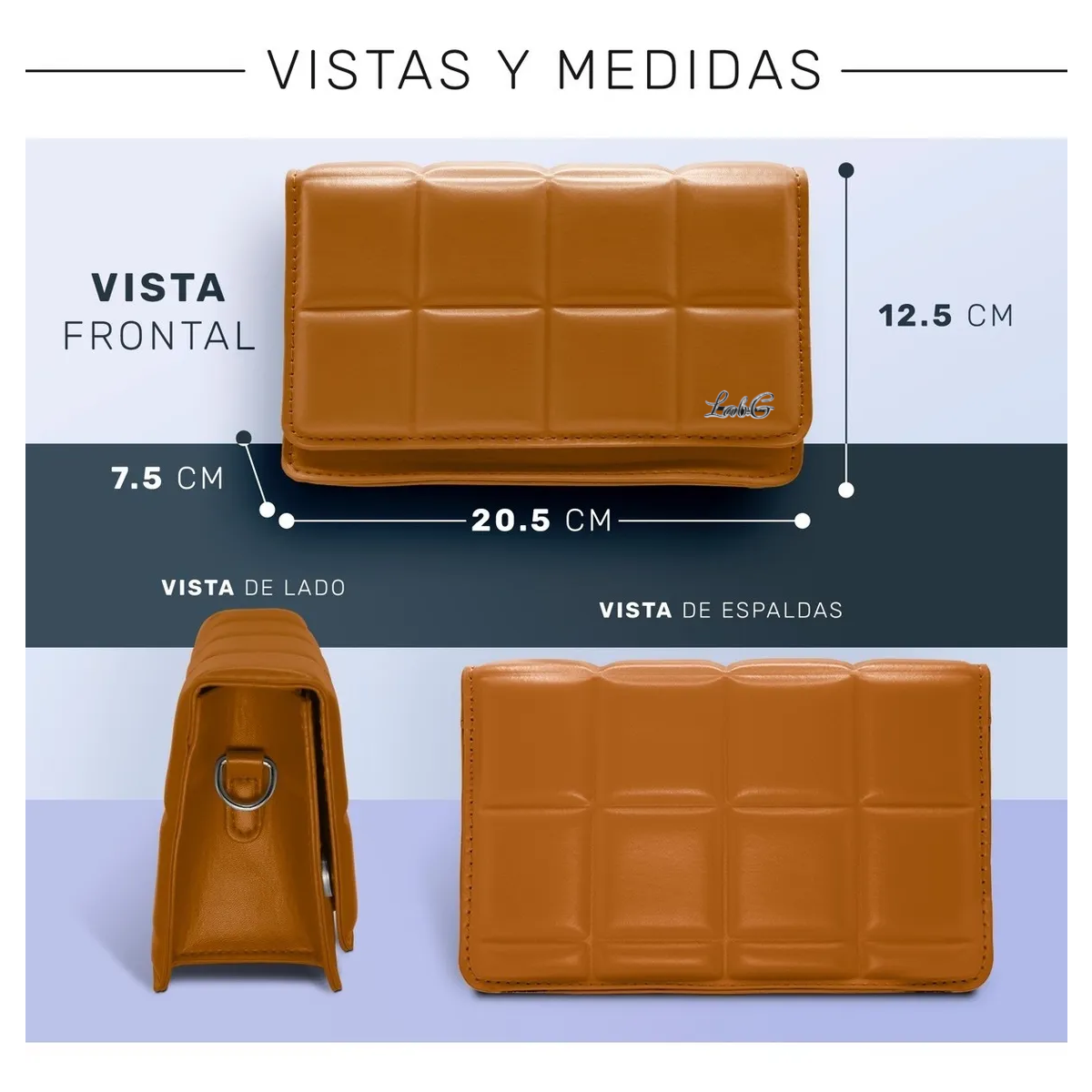 Foto 6 pulgar | Bolsa Crossbody Mensajera Dama Moda Mujer Lab.g Marrón