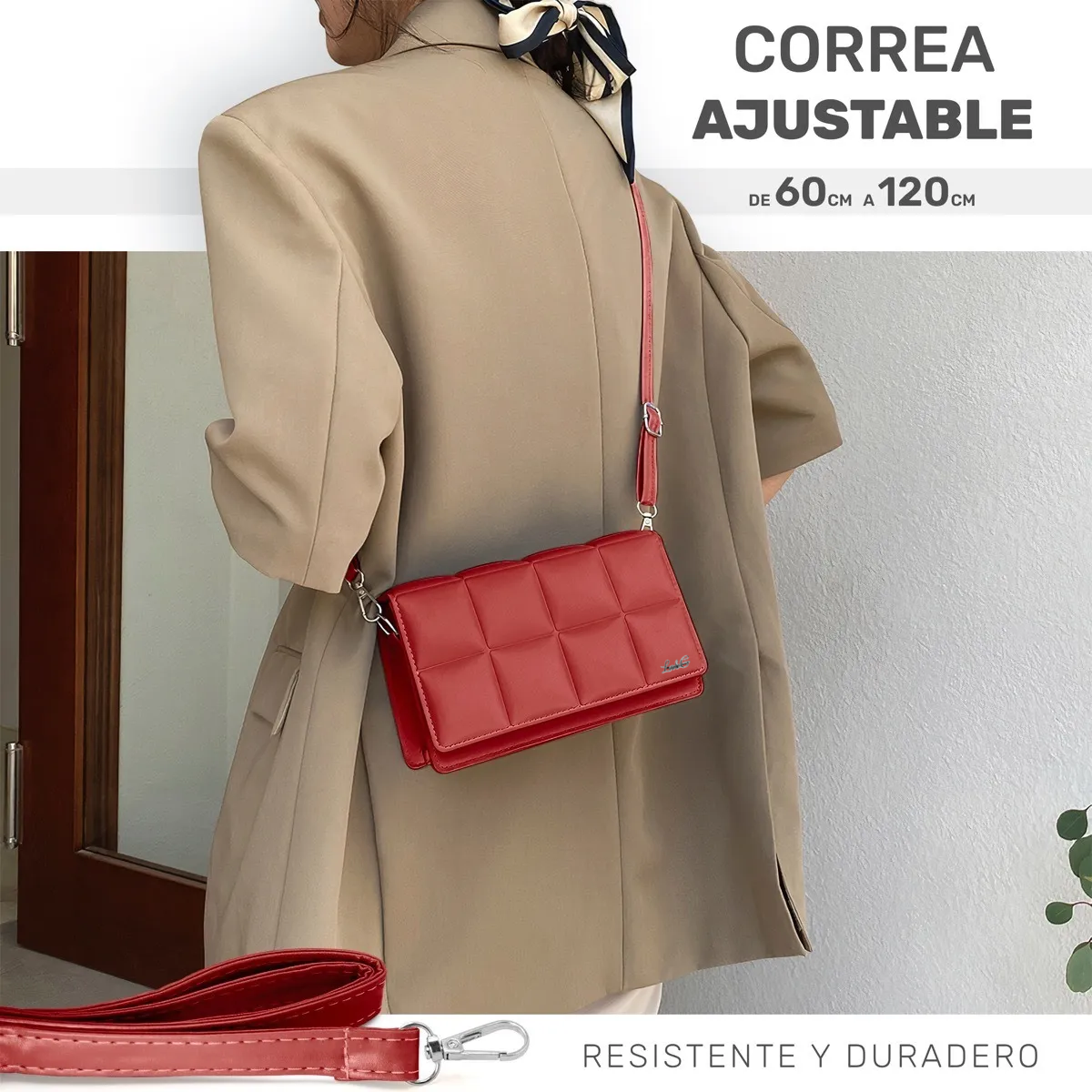 Foto 4 pulgar | Bolsa Crossbody Bandolera Mensajera Dama Moda Mujer Lab.g Rojo