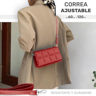 Foto 3 | Bolsa Crossbody Bandolera Mensajera Dama Moda Mujer Lab.g Rojo