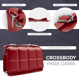 Foto 4 | Bolsa Crossbody Bandolera Mensajera Dama Moda Mujer Lab.g Rojo
