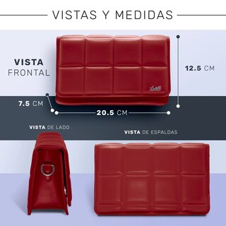 Foto 5 | Bolsa Crossbody Bandolera Mensajera Dama Moda Mujer Lab.g Rojo