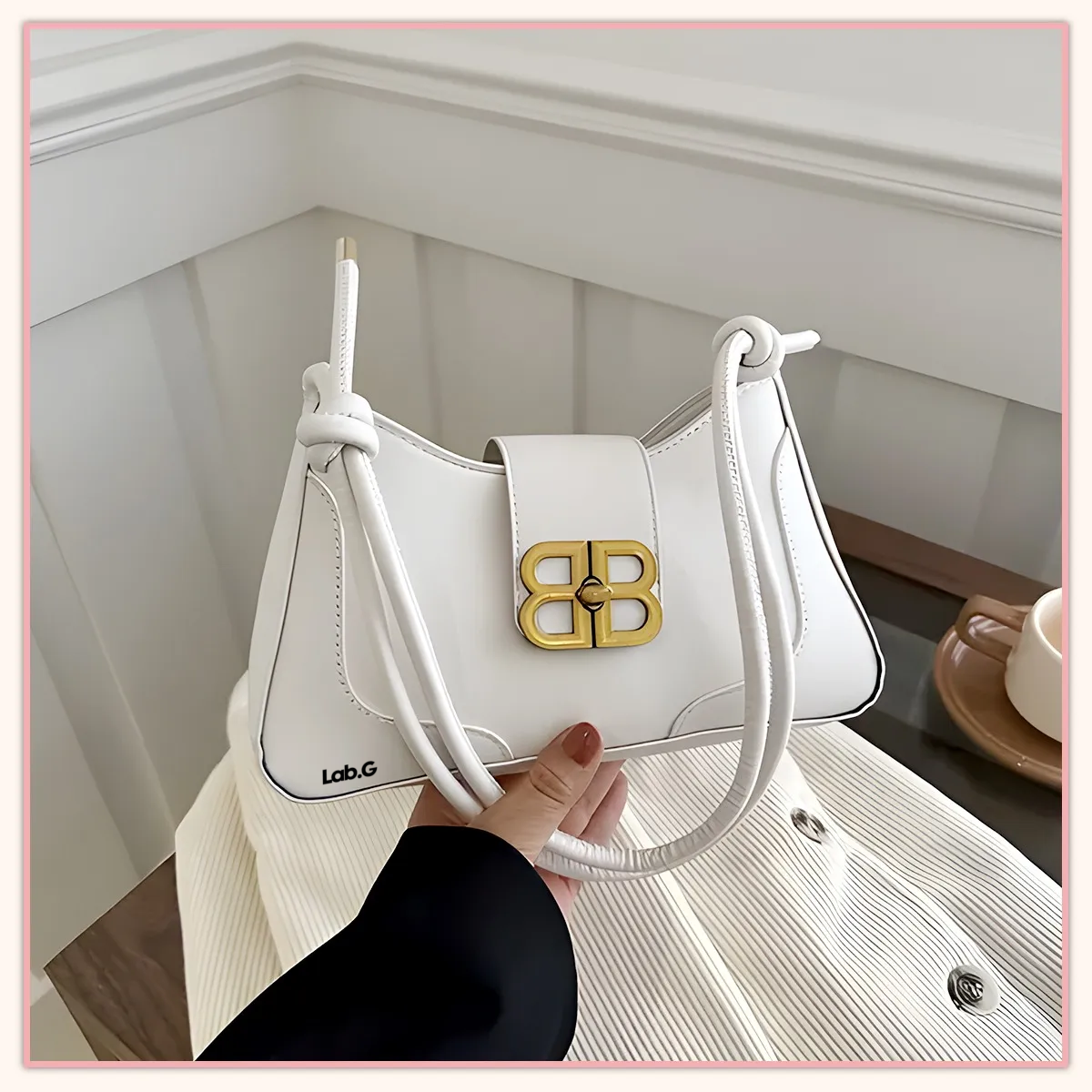 Foto 4 pulgar | Bolsas Lab.g Elegantes Para Mujer Cruzado Blanco
