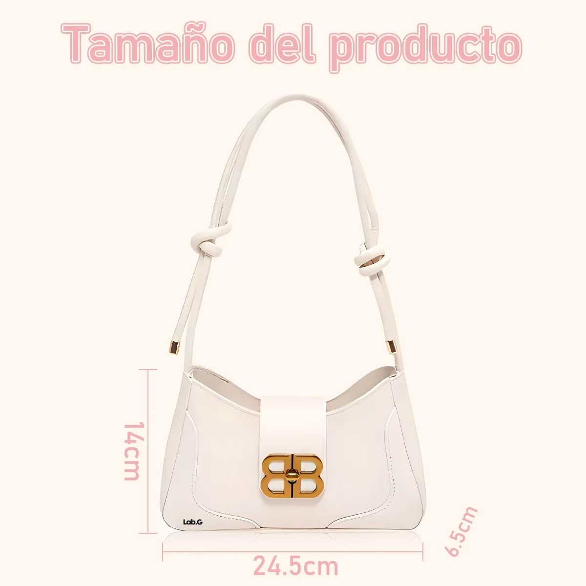 Foto 5 pulgar | Bolsas Lab.g Elegantes Para Mujer Cruzado Blanco