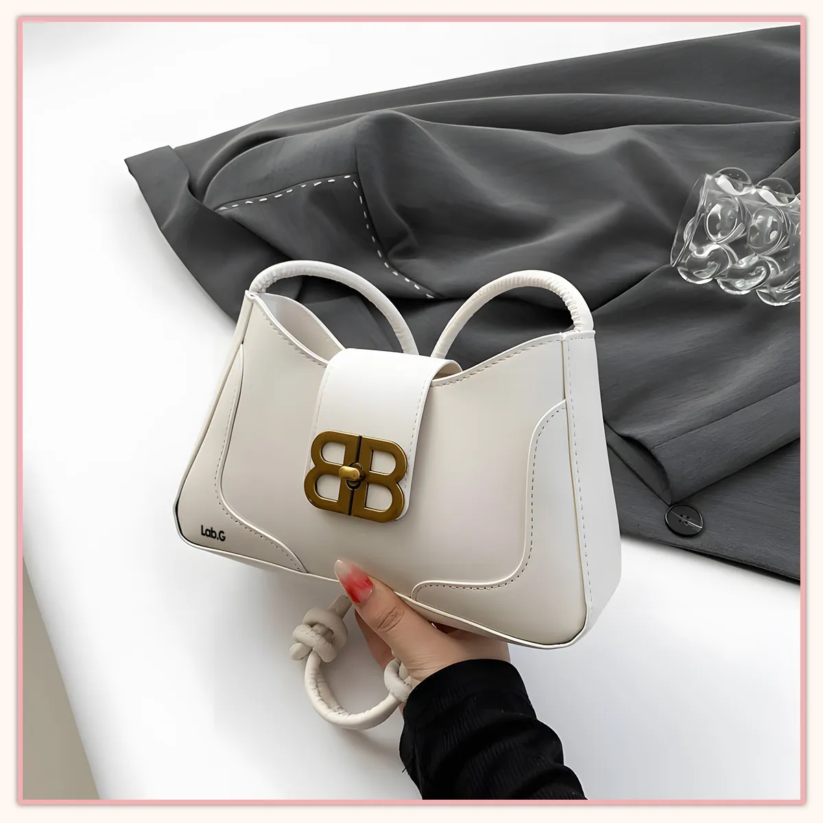 Foto 6 pulgar | Bolsas Lab.g Elegantes Para Mujer Cruzado Blanco
