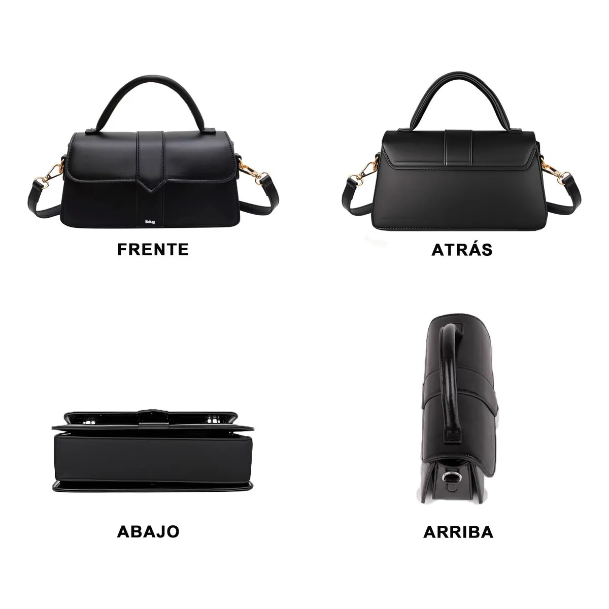 Foto 4 pulgar | Bolsas Belug Crossbody Dama Moda Impermeables Negro