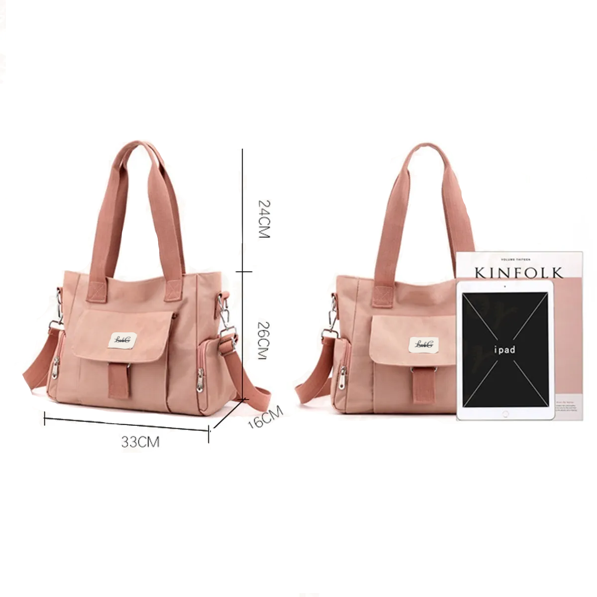 Foto 2 | Elegante Bolso Resistente Al Agua Y Antirrobo Para Mujer Lab.g Rosa